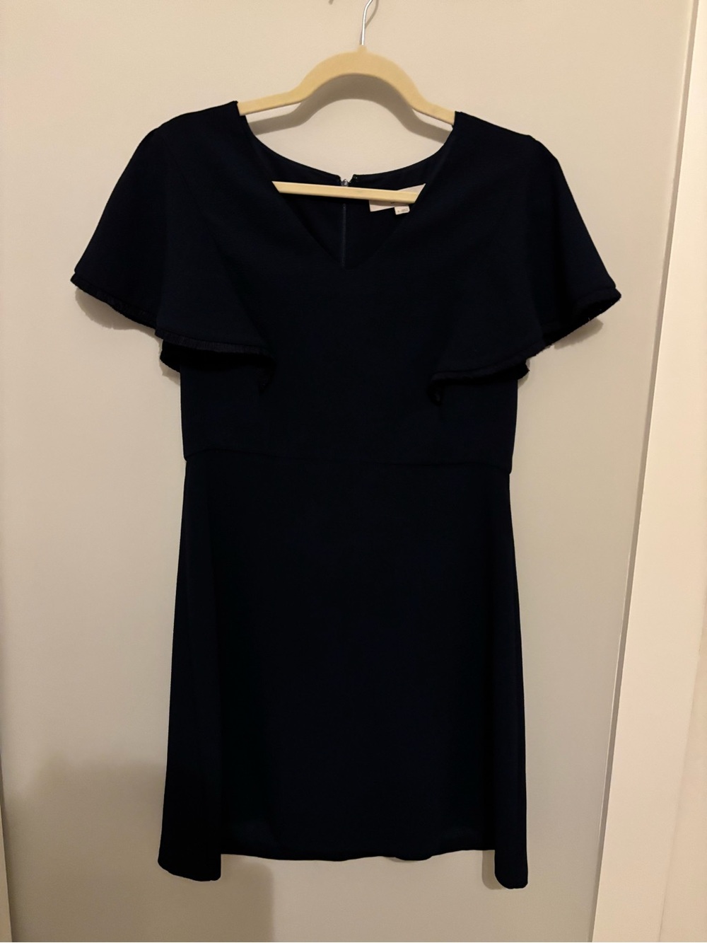 LOFT Navy Flutter-Sleeve Mini Dress
